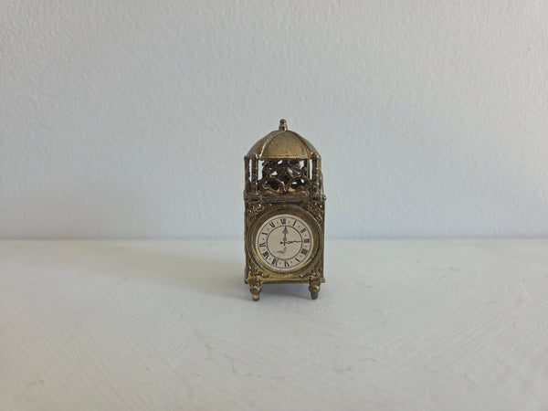 Miniatuur messing torenklok
